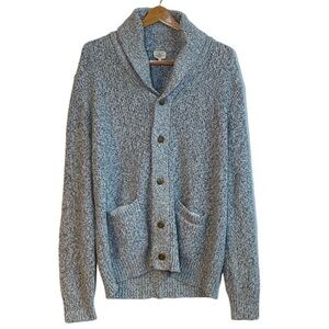 Faherty Marled Men’s Shawl Collar Cardigan Sweater Gray Cotton Cashmere XXL